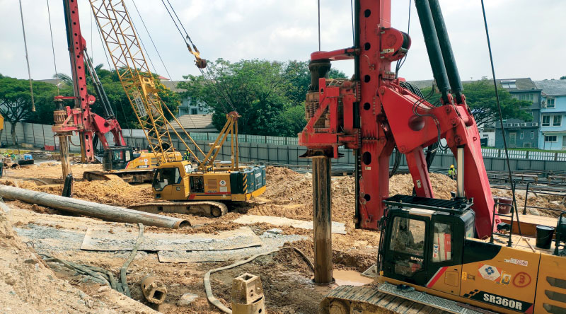 Heavy machinery on a job site