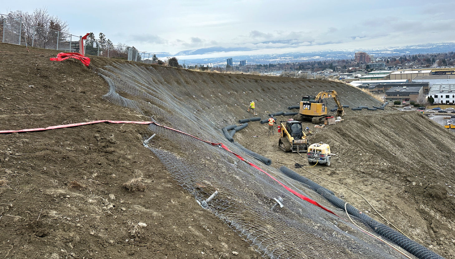 Excavation work in progress at landslide area