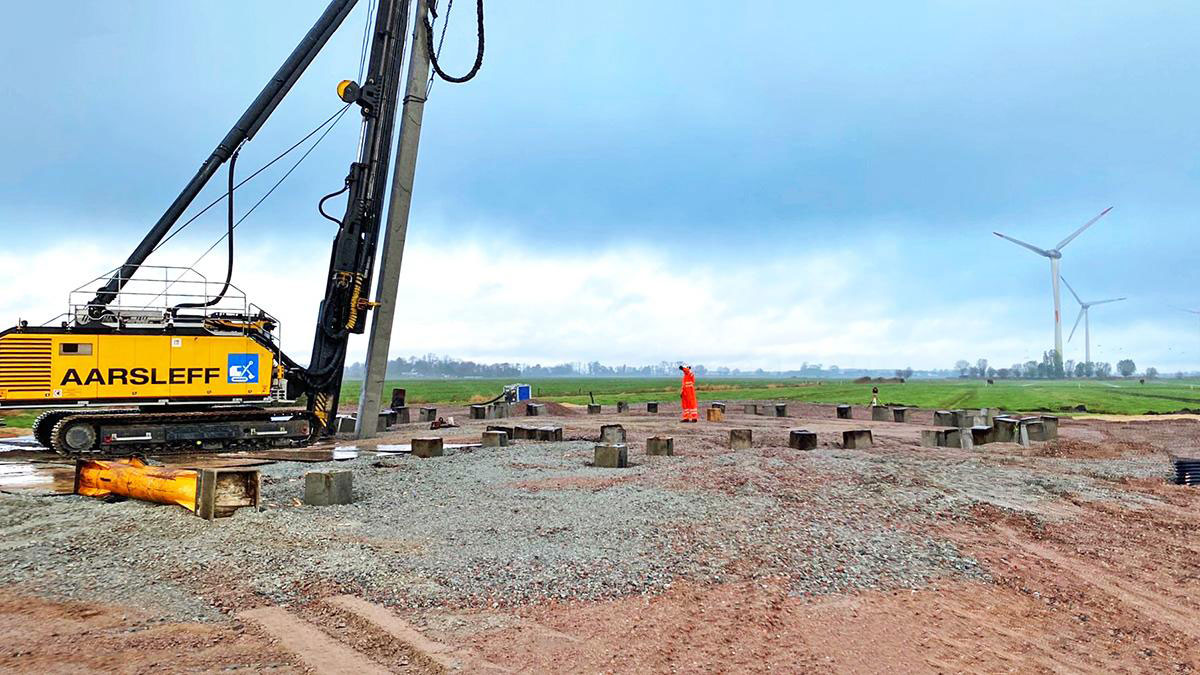 Foundation work at the new wind farm in Germany