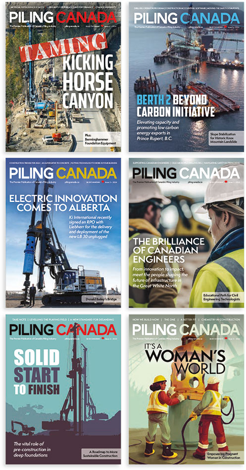 Various Piling Canada Magazine covers