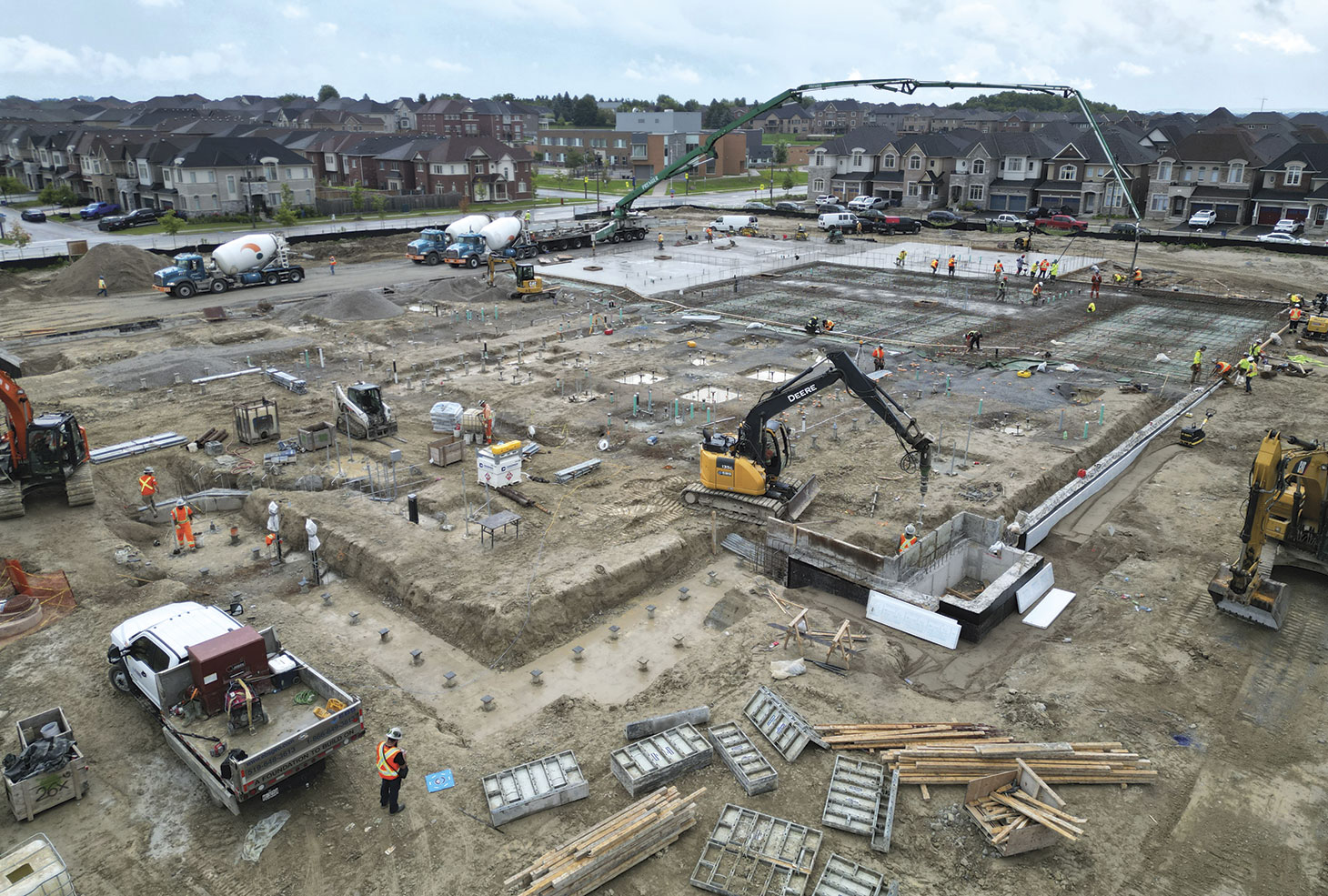 Aerial view of construction site