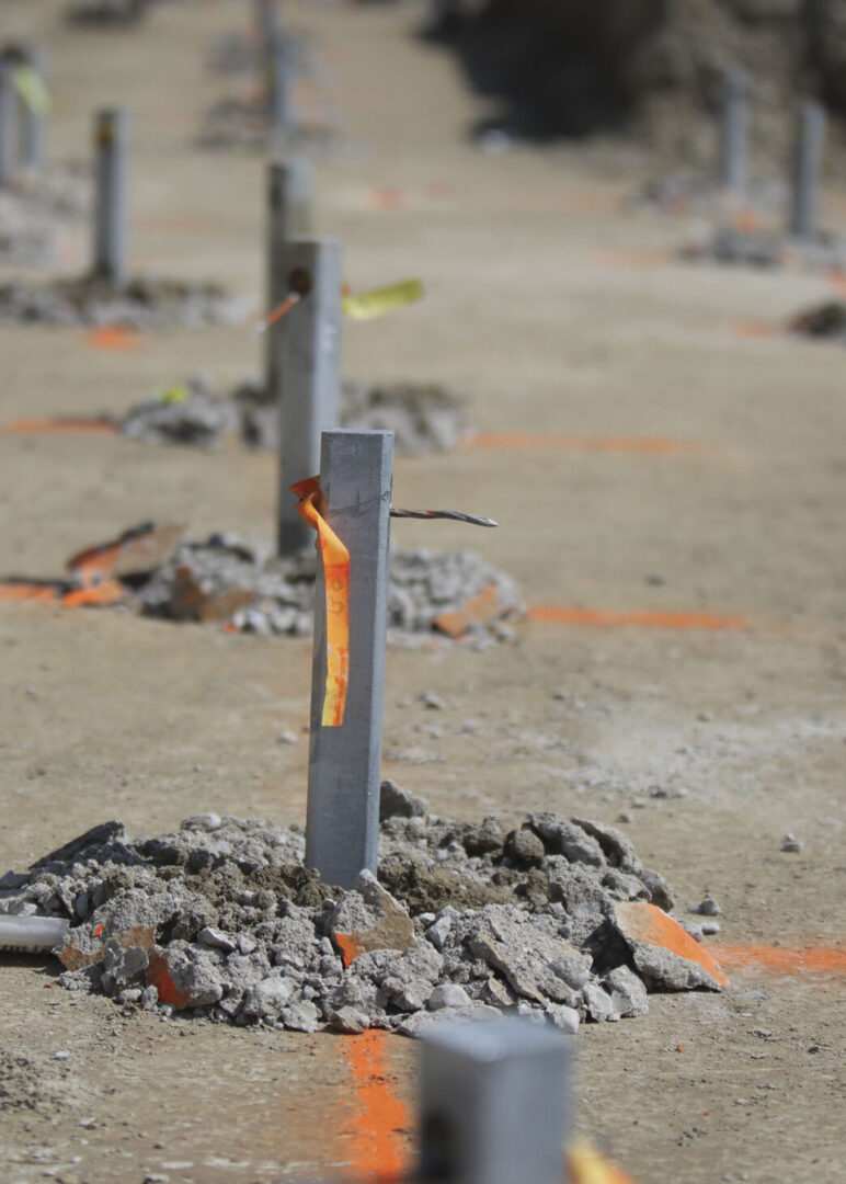 Piles installed in ground