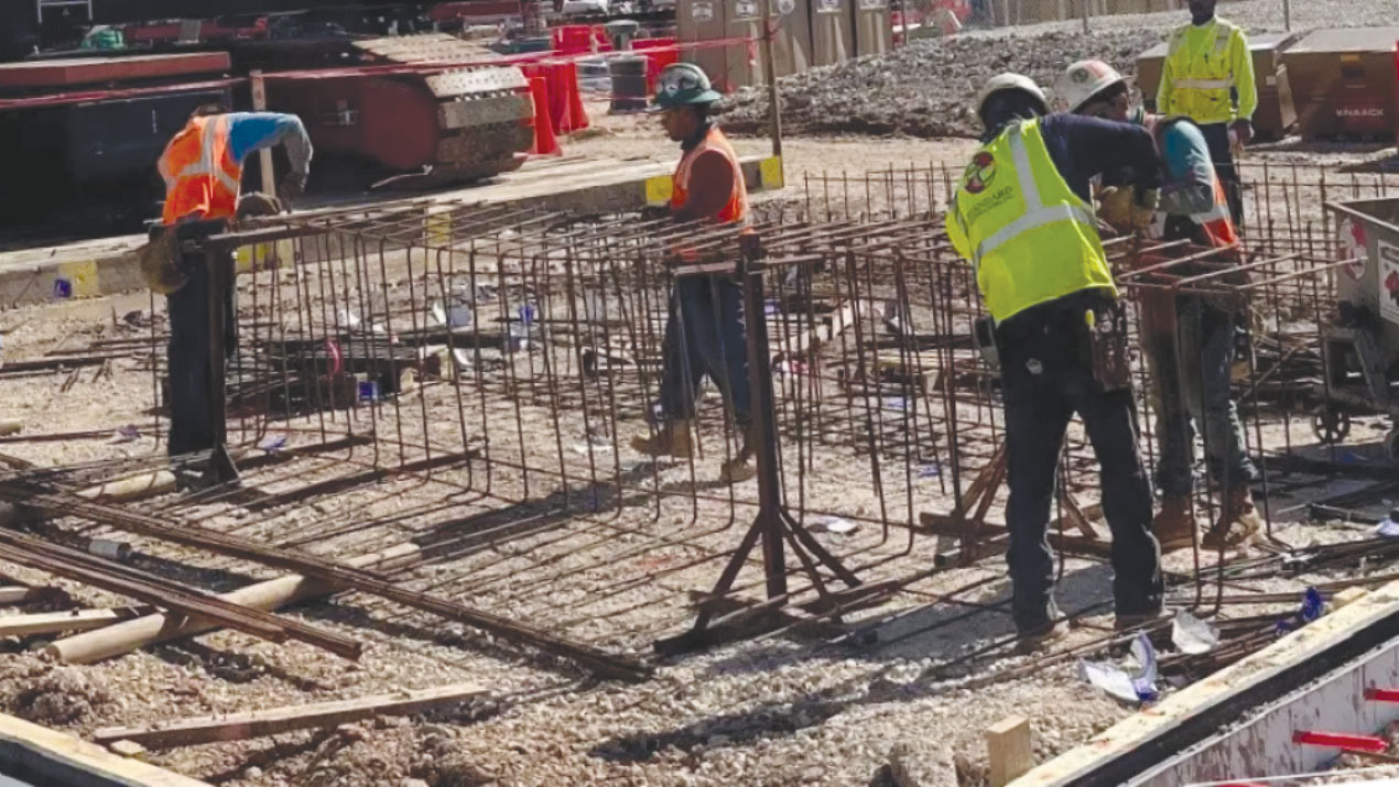 Workers on construction site