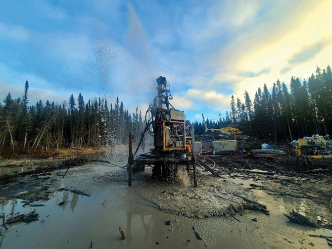 Micropile drilling in wet and boggy conditions