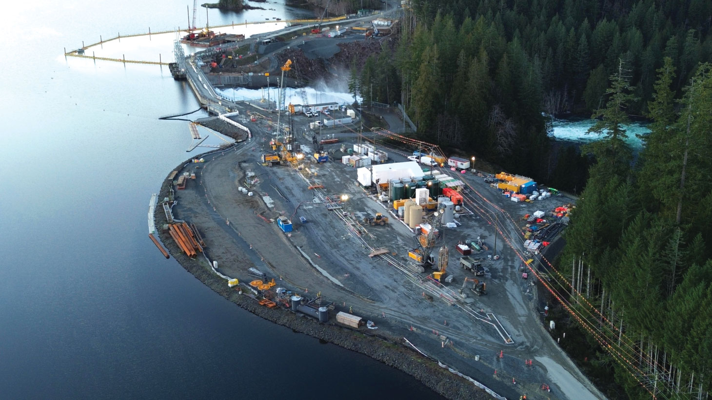 Drone picture of middle earthfill dam