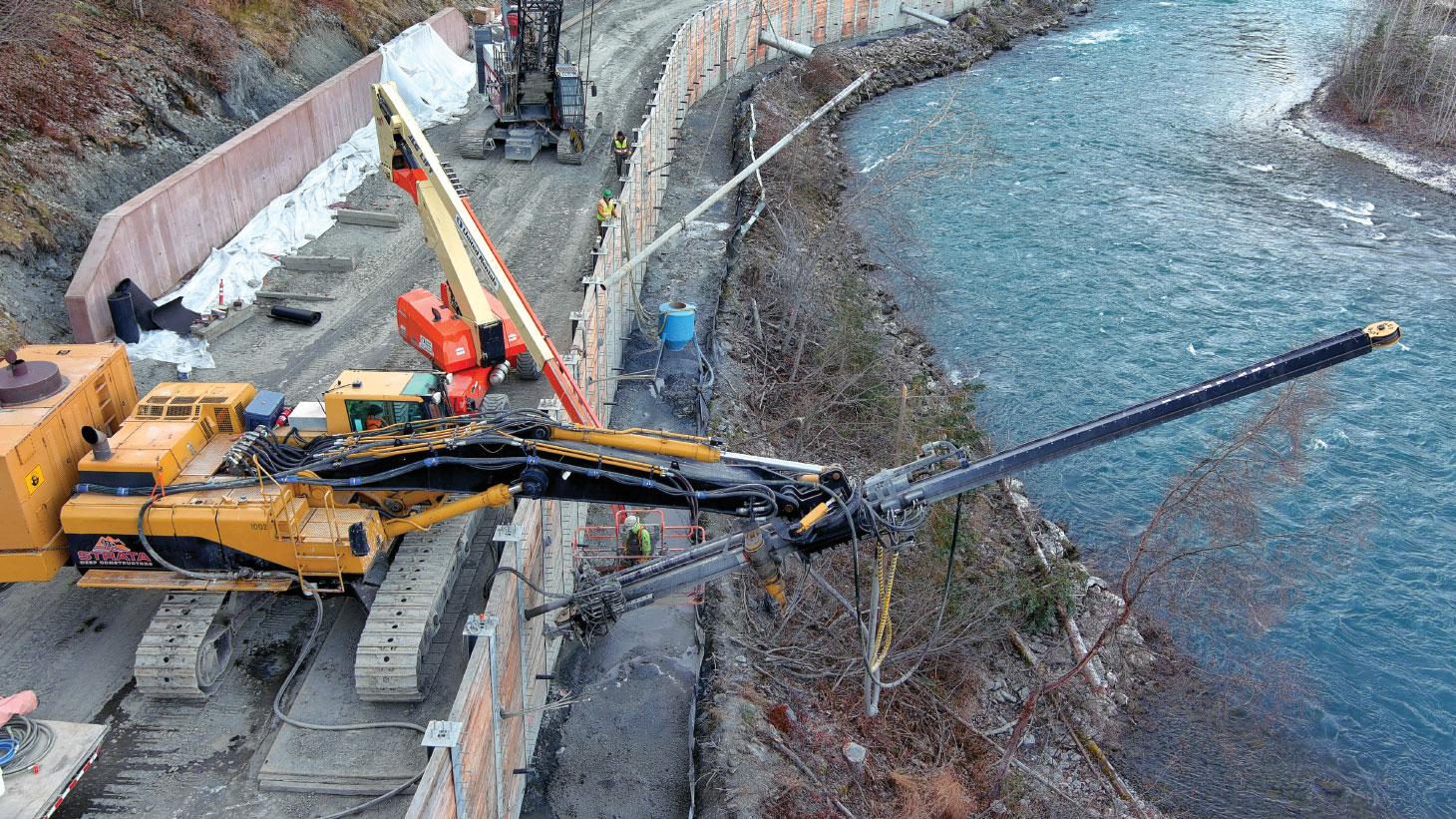 REV Drill working on bridge